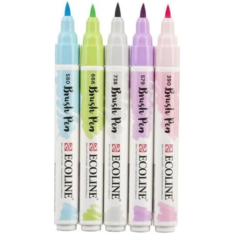 Marcadores Acuarela Ecoline Tonos Pasteles Set 5-2