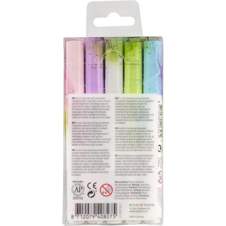 Marcadores Acuarela Ecoline Tonos Pasteles Set 5-4