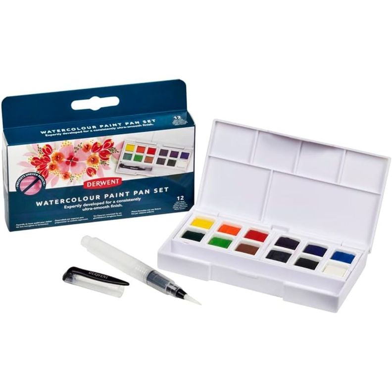 Set 12 Colores Acuarela en Pastillas Derwent-1