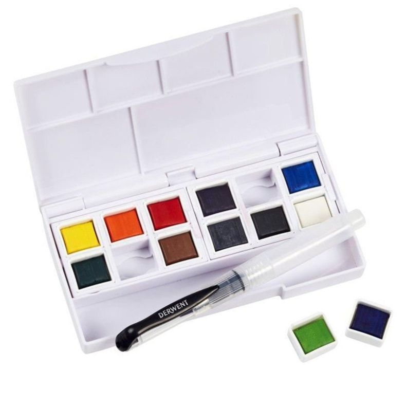 Set 12 Colores Acuarela en Pastillas Derwent-2