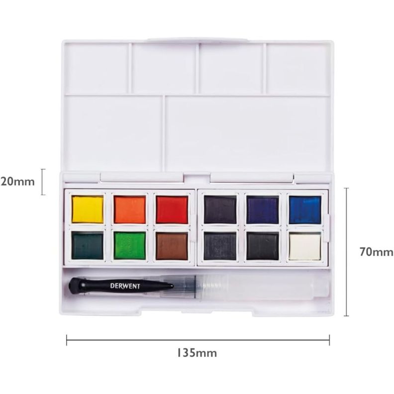 Set 12 Colores Acuarela en Pastillas Derwent-6