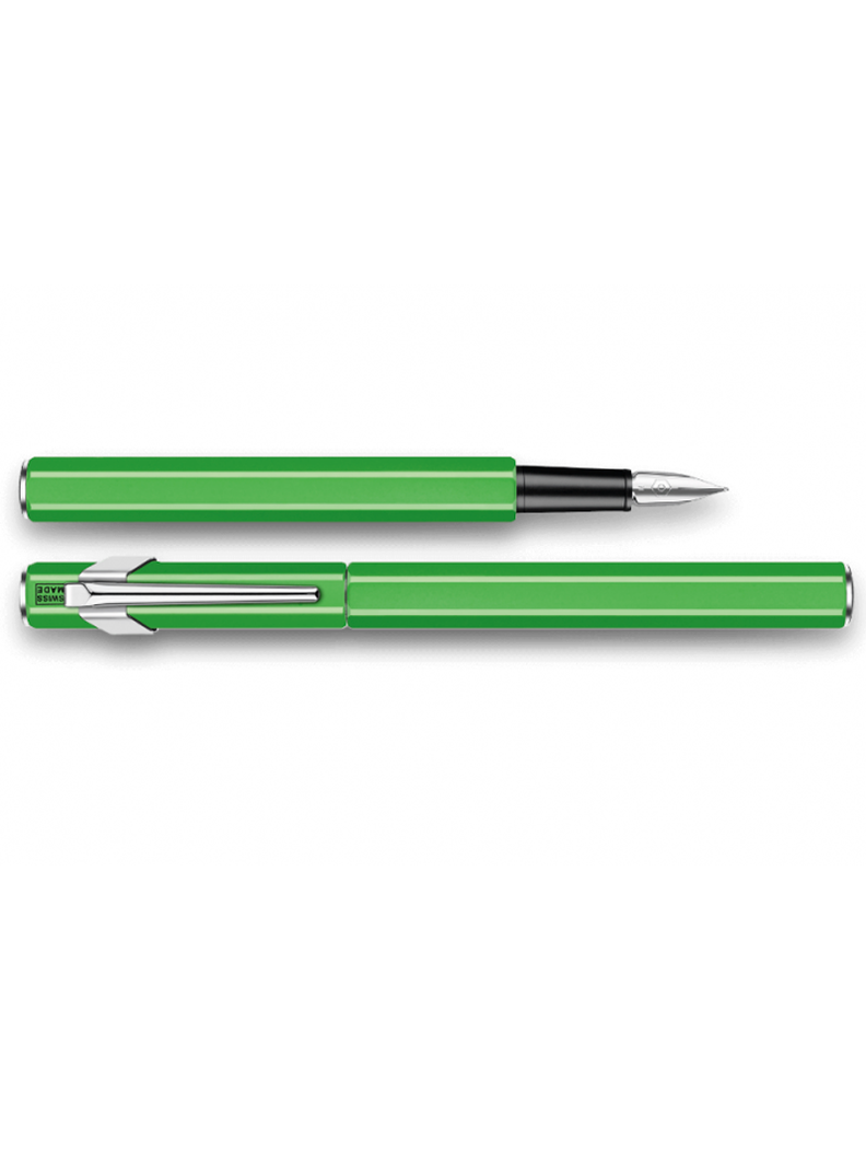 Pluma Metalica Caran d Ache 849 Verde Fluor-0