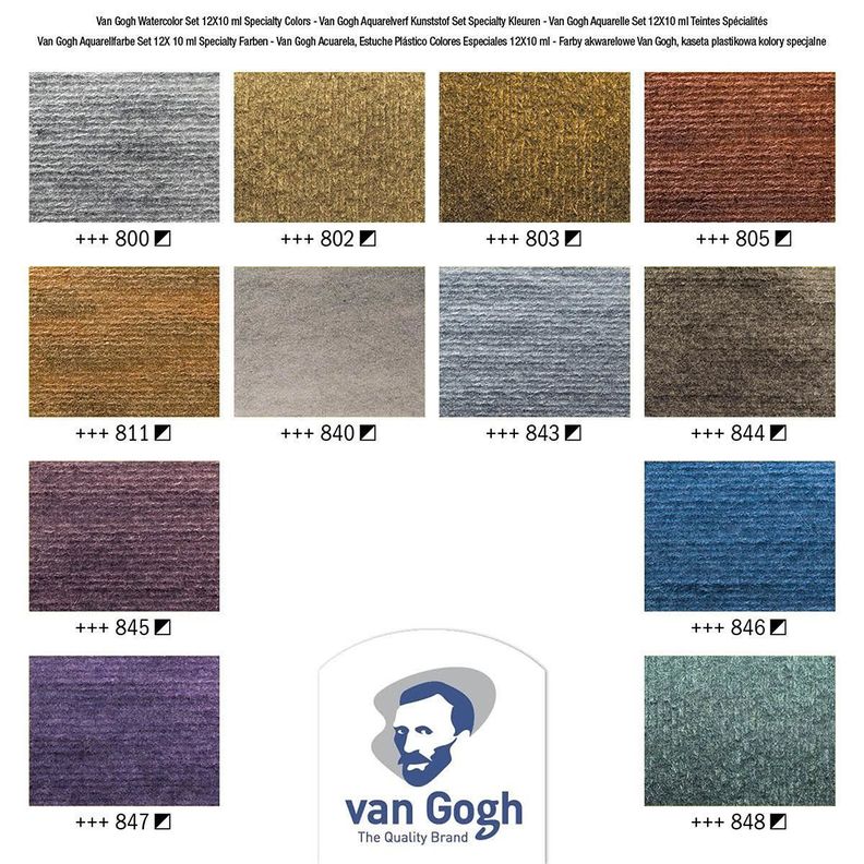 Acuarela en Tubos Van Gogh Set 12 Colores Metálicos-4