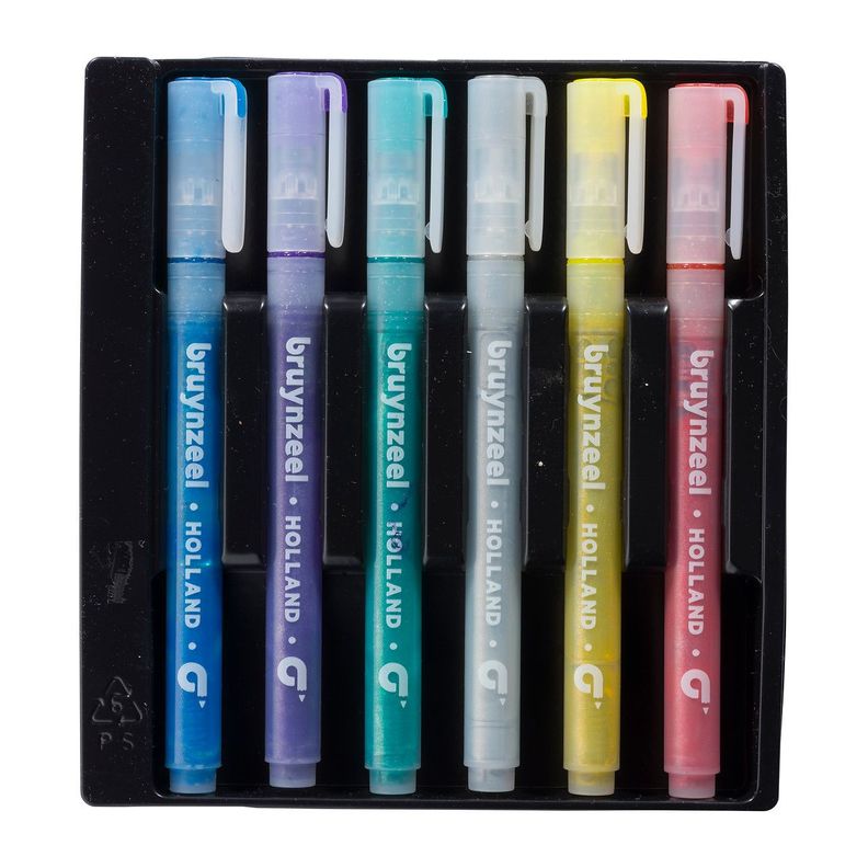 Marcadores Para Niños Bruynzeel Glitter 6 Colores-1