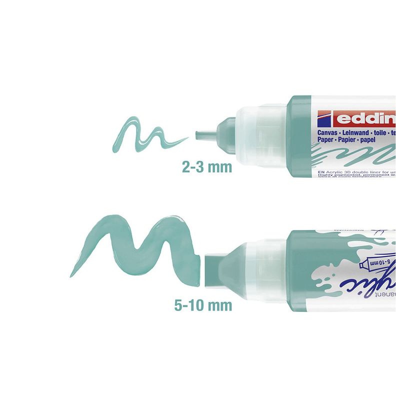 Marcadores 3D Acrílicos Doble Punta Edding 5 Colores Básicos-2