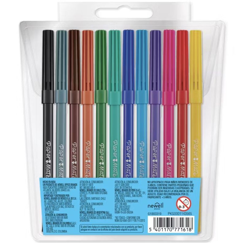 Marcadores Scripto Paper Mate Estuche X12-1