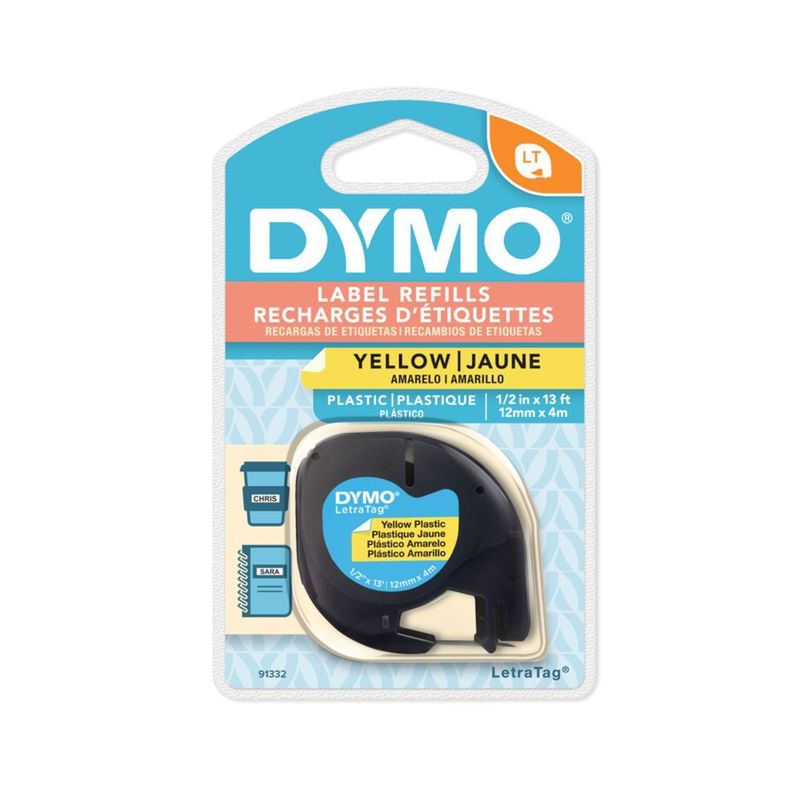 Etiqueta Plastica Dymo Amarillo 12mmx4m-0
