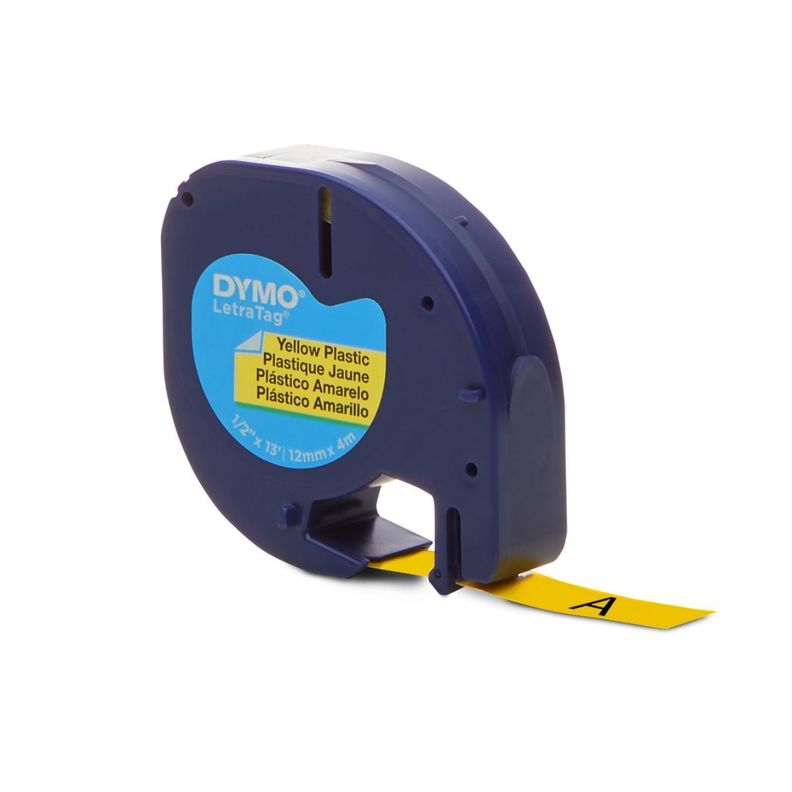 Etiqueta Plastica Dymo Amarillo 12mmx4m-1
