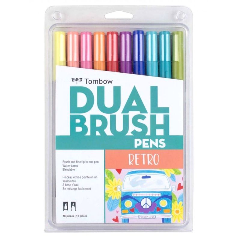 Set Marcadores Tombow Dual Brush Retro 10 colores-0