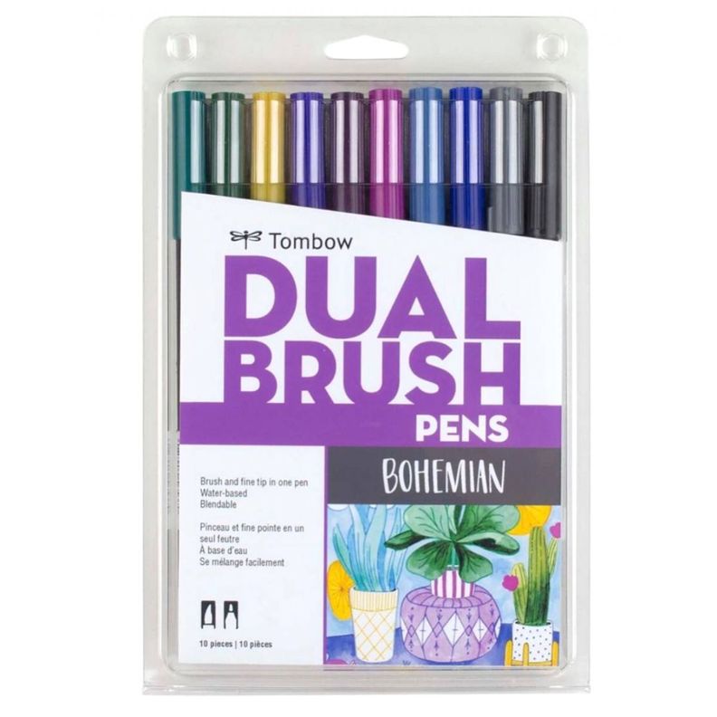 Set Marcadores Tombow Dual Brush Bohemio 10 colores-0