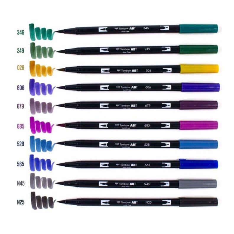 Set Marcadores Tombow Dual Brush Bohemio 10 colores-1