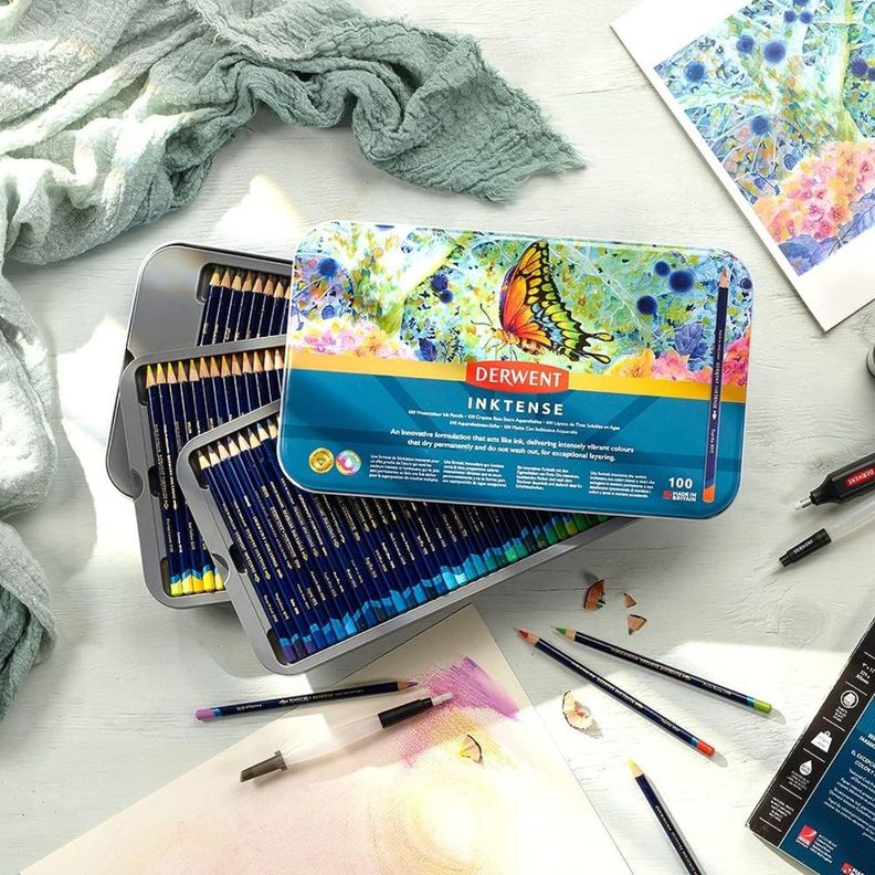 Set 100 Colores Lápices Derwent Inktense Acuarelables-3