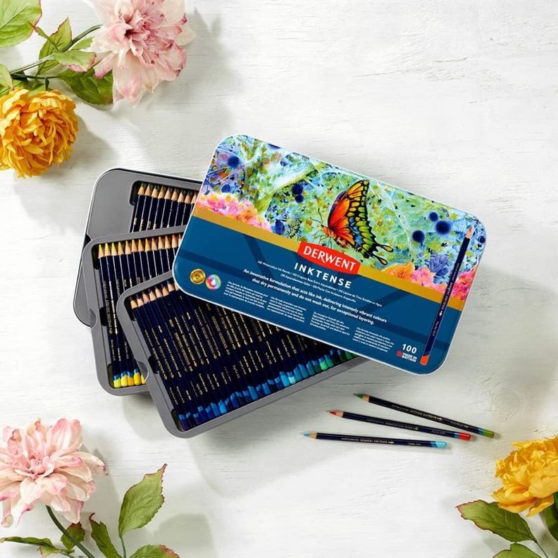 Set 100 Colores Lápices Derwent Inktense Acuarelables-4