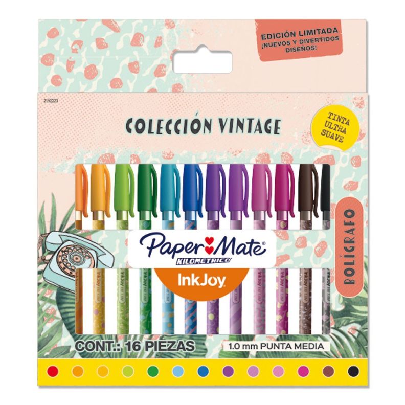 Bolígrafo Inkjoy Paper Mate Colección Vintage Surtidos x16-0