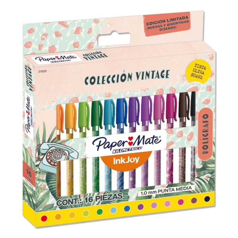 Bolígrafo Inkjoy Paper Mate Colección Vintage Surtidos x16-1