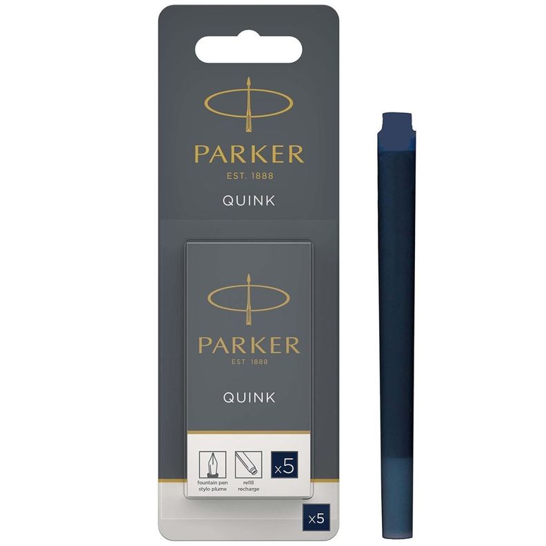 Cartuchos De Tinta Para Pluma Quink Parker x5 Azul Oscuro-0