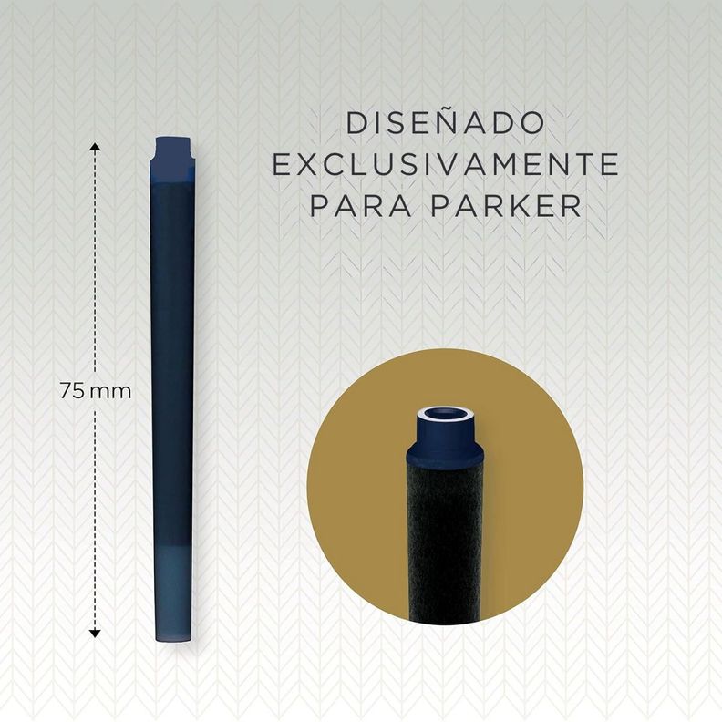 Cartuchos De Tinta Para Pluma Quink Parker x5 Azul Oscuro-2