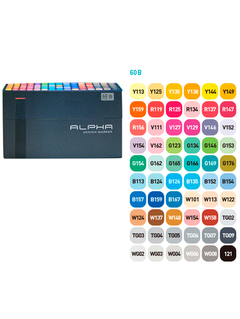 Marcadores Alpha Design Set B 60 Colores-2