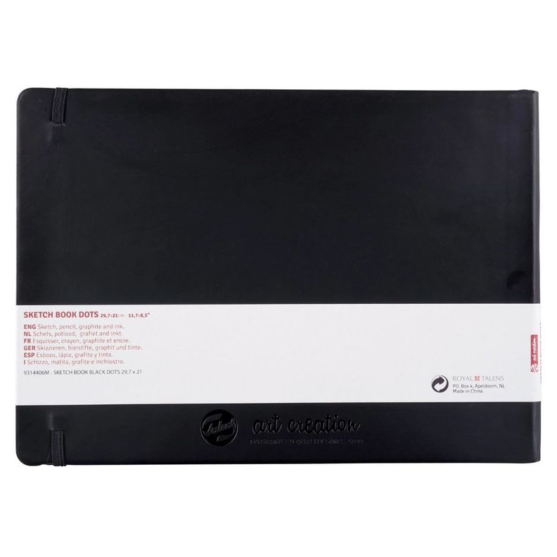 Libreta Art Creation Negra 21x29,7cm 80gr 80hjas.Con Puntos-1