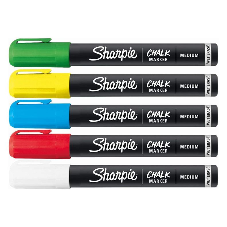 Set 5 Marcadores Sharpie de Tiza Líquida Borrable Surtido-1