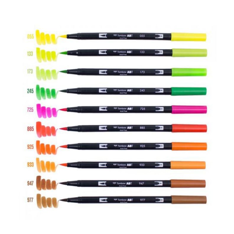 Set Marcadores Tombow Dual Brush Cítrico 10 colores-1