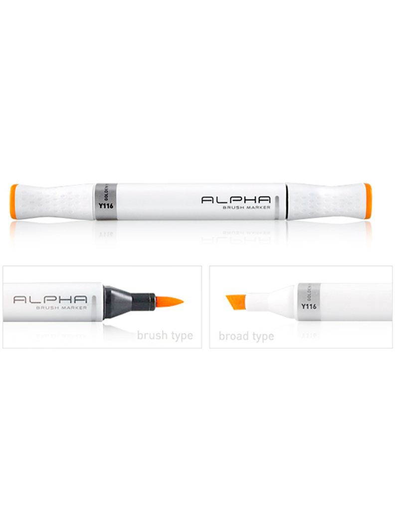Plumones Punta Pincel Alpha Brush Basicos A Set 12 Colores-2