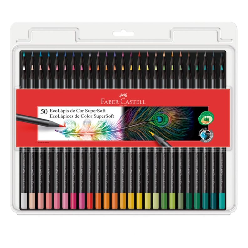 Set 50 Lápices de Colores Faber Castell Ecolápices Supersoft-0