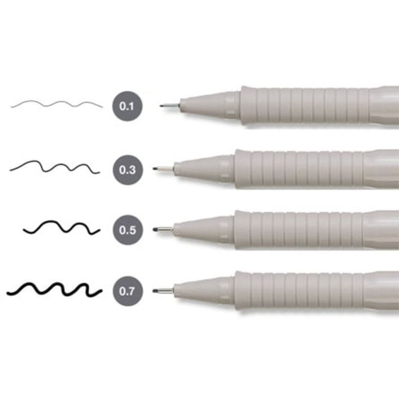 Set 4 Tiralíneas Negros Pitt Faber Castell Ecco Pigment-1