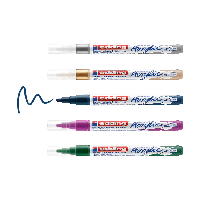 Marcadores Acrílicos Edding 5100 Set 5 Colores Festivos-1