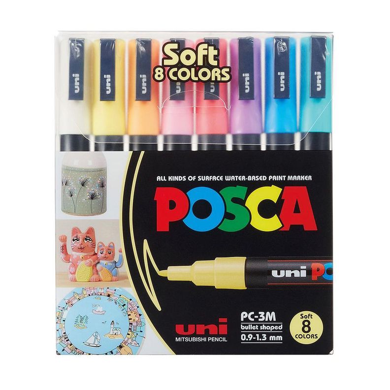 Marcadores Posca 3M Set 8 Colores Pastel-0