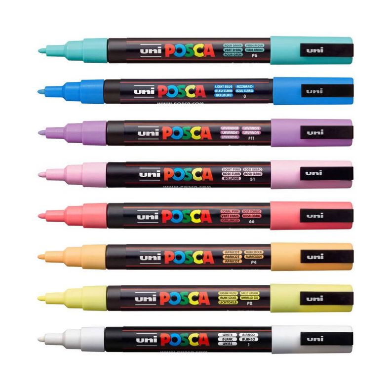 Marcadores Posca 3M Set 8 Colores Pastel-1
