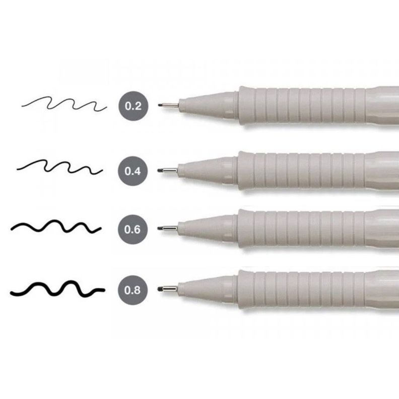Set 4 Ecco Pigment Tiralíneas Negros Pitt Faber Castell-1