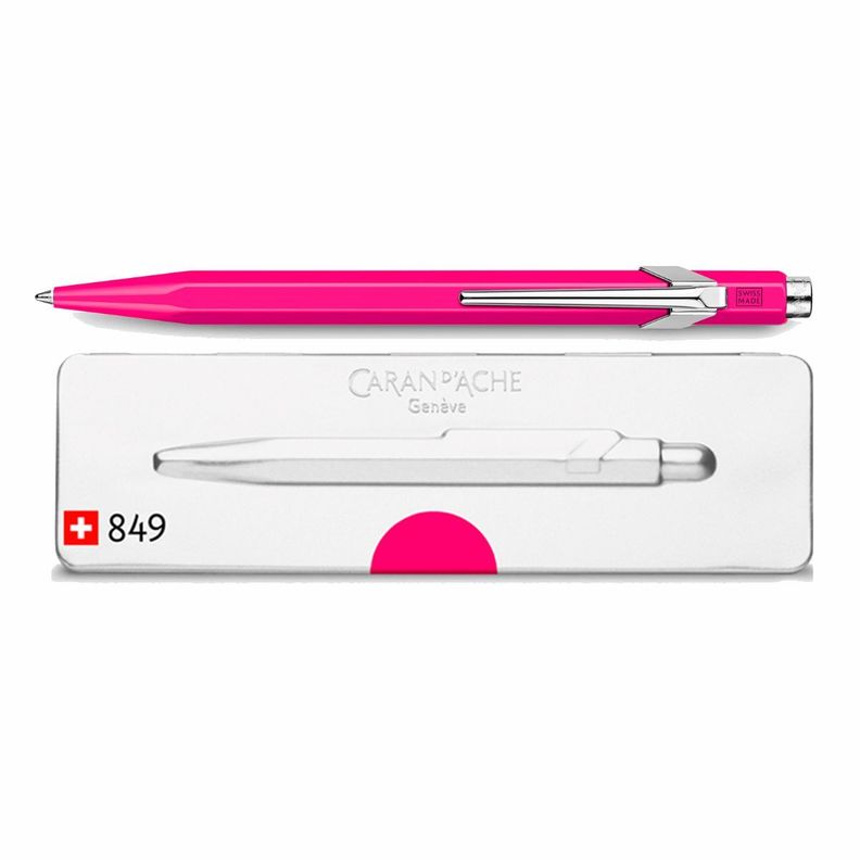 Bolígrafo Caran d Ache 849 Fluor Rosado-2