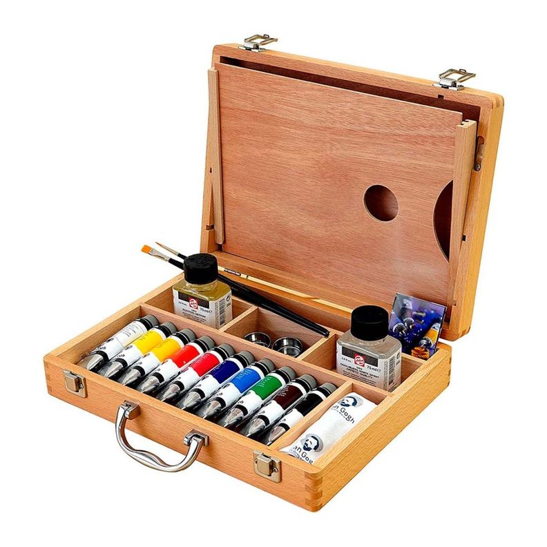 Set de Óleos Van Gogh Caja Madera 10 Colores + Accesorios-0
