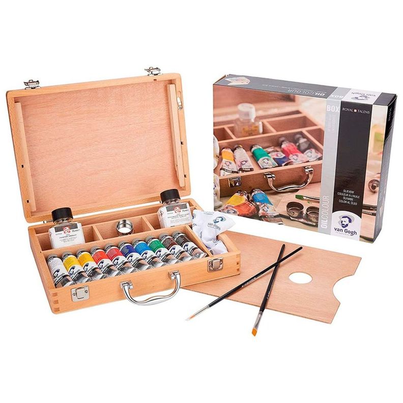Set de Óleos Van Gogh Caja Madera 10 Colores + Accesorios-1