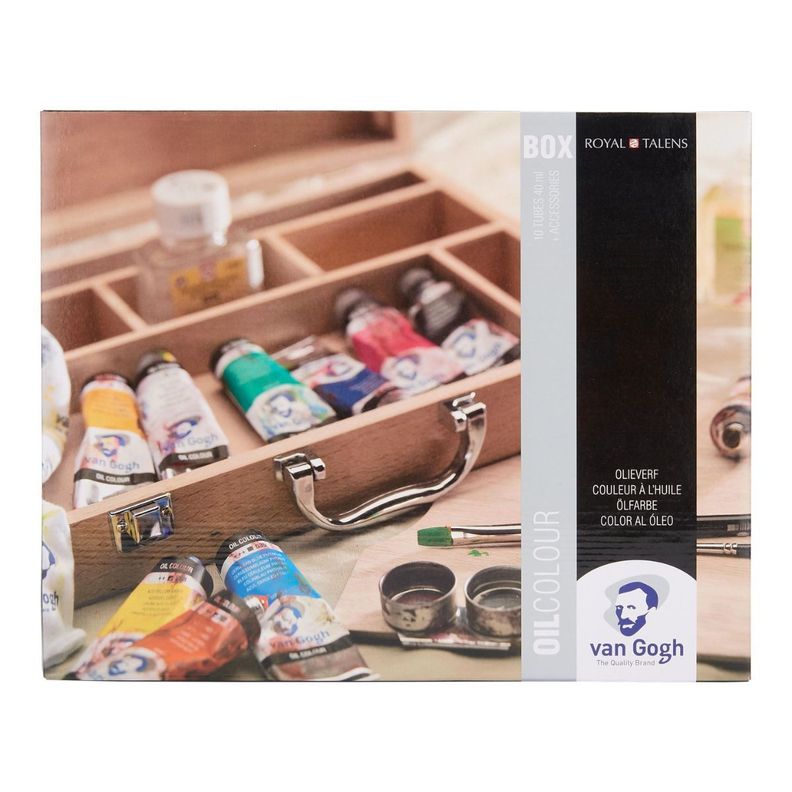 Set de Óleos Van Gogh Caja Madera 10 Colores + Accesorios-2
