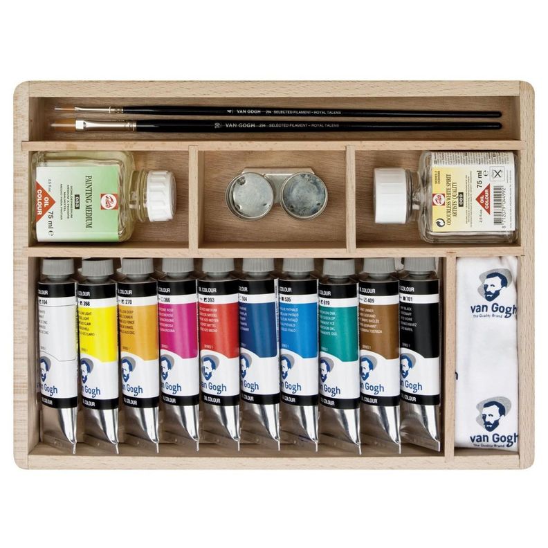 Set de Óleos Van Gogh Caja Madera 10 Colores + Accesorios-3