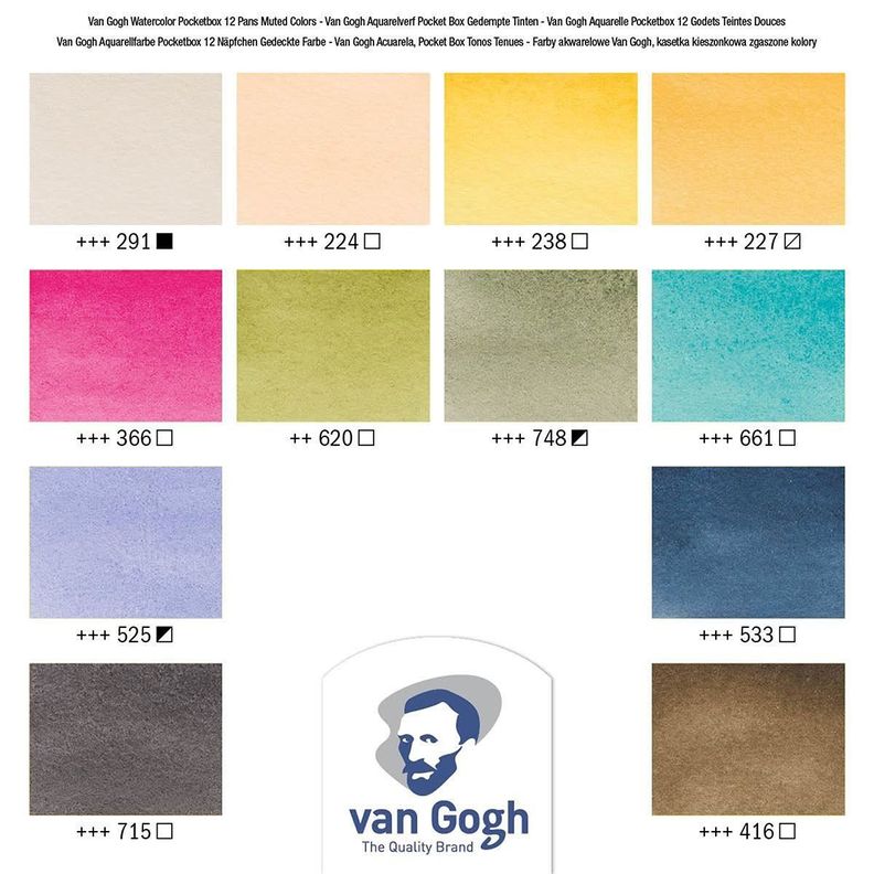 Acuarela en Pastillas Van Gogh Set 12 Tonos Tenues-4