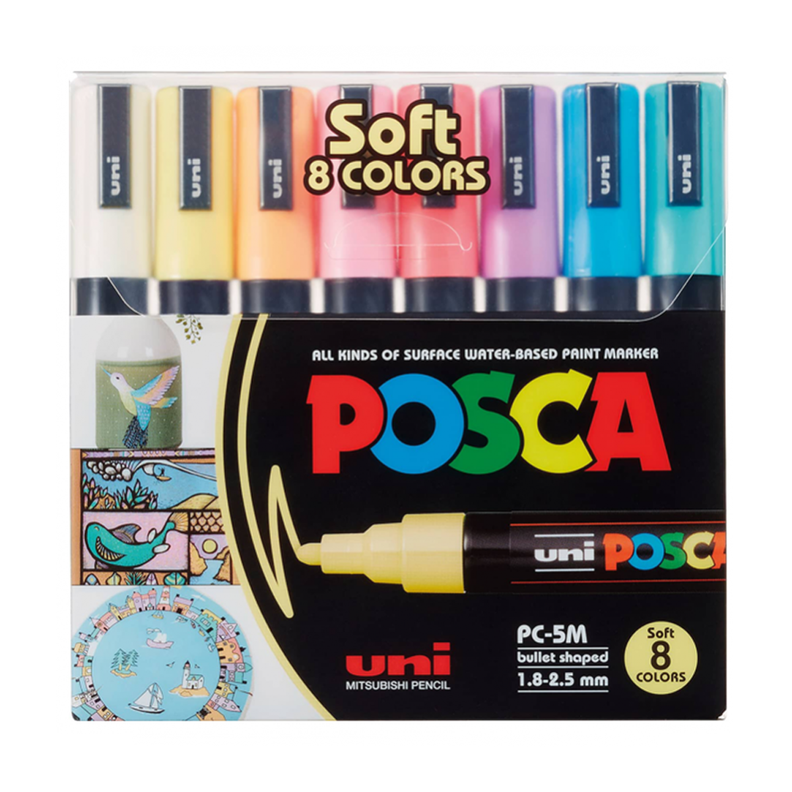 Marcadores Posca 5M Set 8 Colores Pastel-0