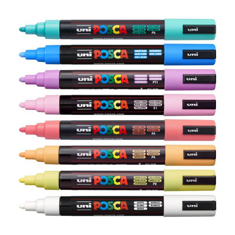 Marcadores Posca 5M Set 8 Colores Pastel-1
