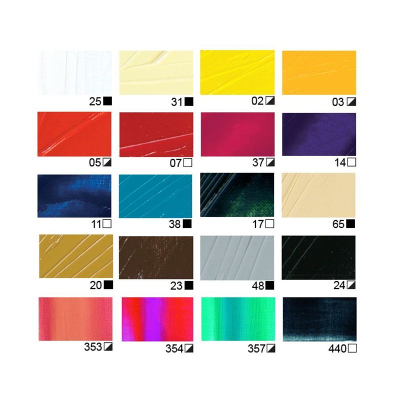Óleo Pebeo XL Studio Set 20 Colores 20ml + Pincel-1