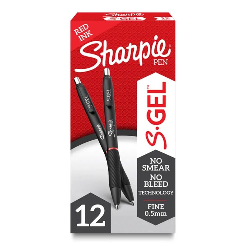 Lapiz Gel Sharpie Punta Ultrafina Rojo x12-2