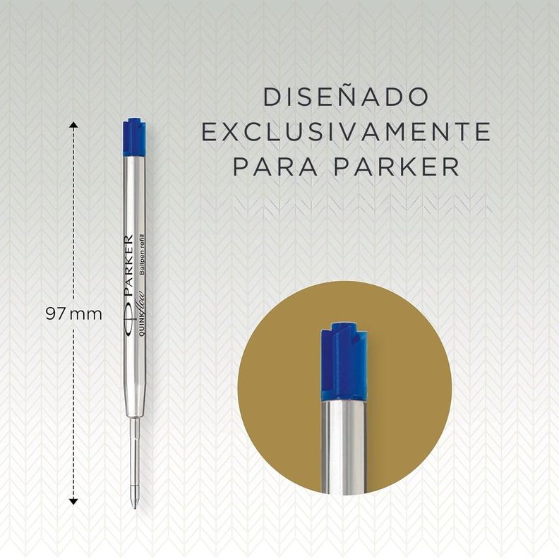 Repuesto De Bolígrafo Quinkflow Azul 0.8 Parker-3