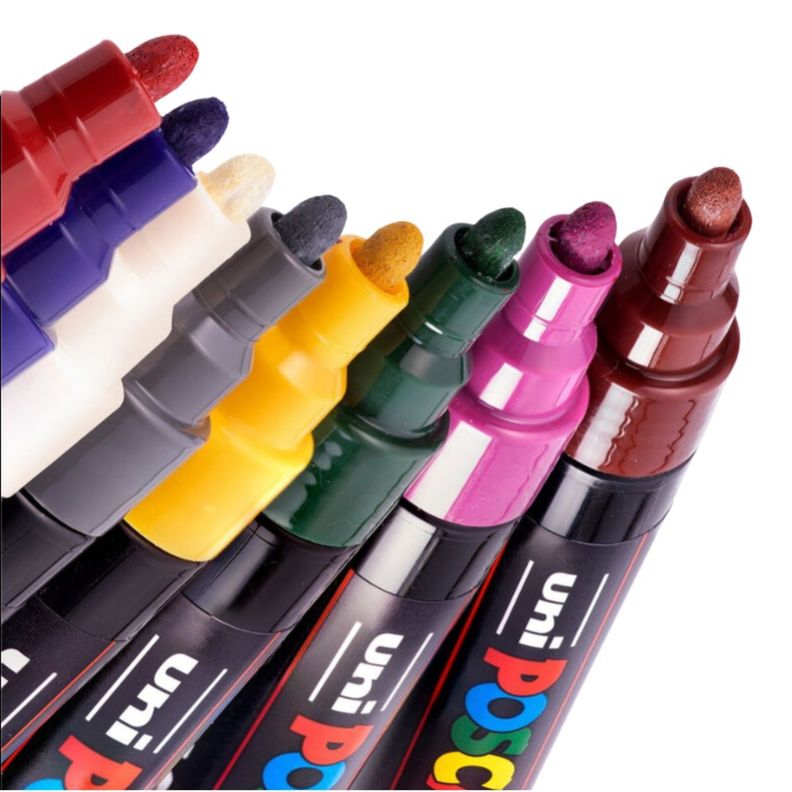 Marcadores Posca 5M Set 8 Colores Oscuros-1