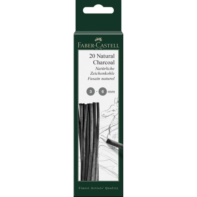 Sets 20 Barras Carboncillo Natural Pitt Faber Castell 3-6mm-0