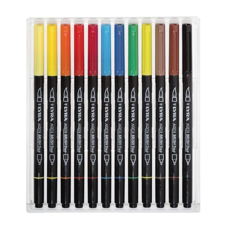 Marcadores Lyra Aqua Brush Duo Set 12 Colores-1