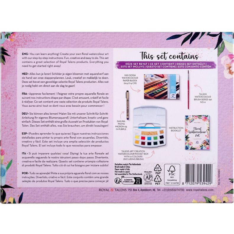 Multi Set Acuarelas Floral Talens 5 Piezas-3