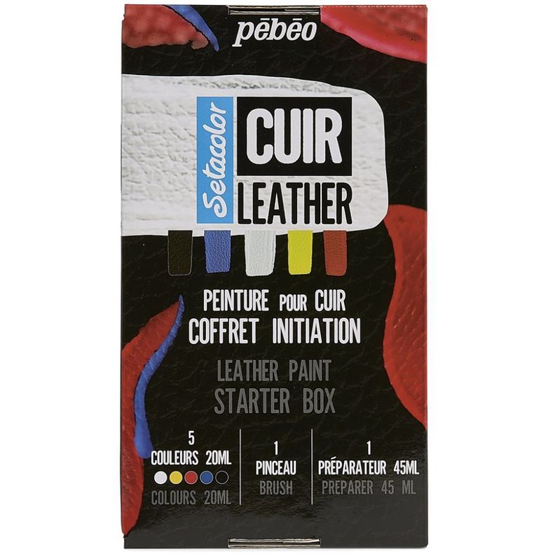 Pintura para Cuero Pebeo Setacolor Set 5 Colores x 20ml-0