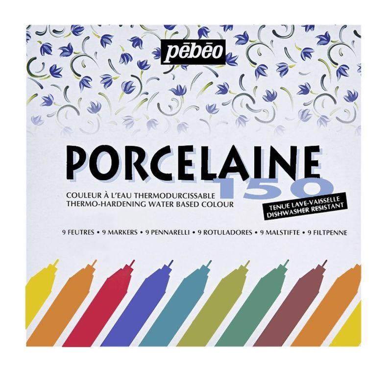 Marcadores de Porcelana Pebeo Porcelaine150 Set 9 Colores-0