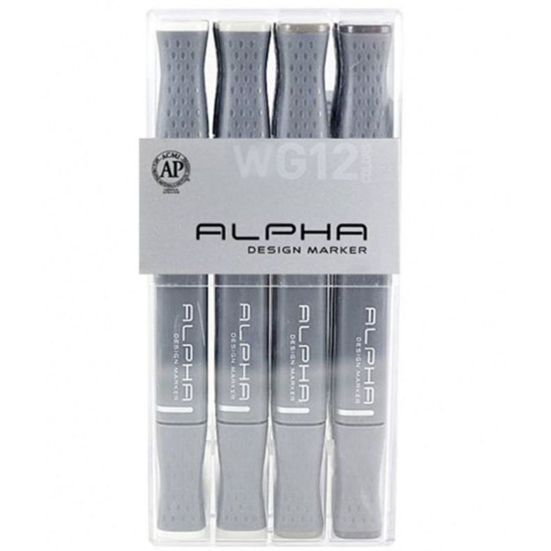 Marcadores Alpha Design Gris Cálido Set 12 Colores-1
